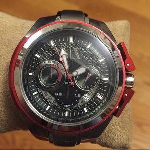 armani exchange watch red